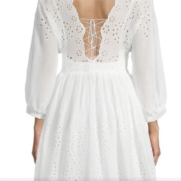Free People White Eyelet Lottie Dress Creamy Color L - Picture 3 of 11